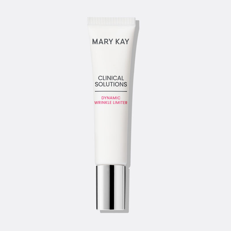 NEEDS GREY BACKGROUND: Tube of Mary Kay Clinical Solutions Dynamic Wrinkle Limiter standing on its cap against a plain background